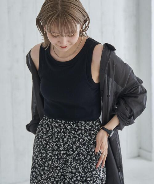 coen(コーエン)の「カップ付きリブタンクトップ(タンクトップ・レディース・ホワイト/ブラウン/ブラック・M/L)」の16枚目の写真