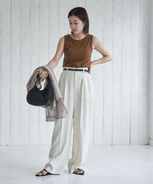 coen(コーエン)の「カップ付きリブタンクトップ(タンクトップ・レディース・ホワイト/ブラウン/ブラック・M/L)」の22枚目の写真