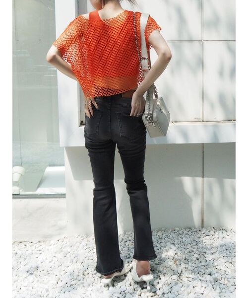 EVRIS（エヴリス）の「メッシュショートトップス（Tシャツ/カットソー・レディース・ブラック/オレンジ/ホワイト/グリーン・FREE）」の16枚目の写真