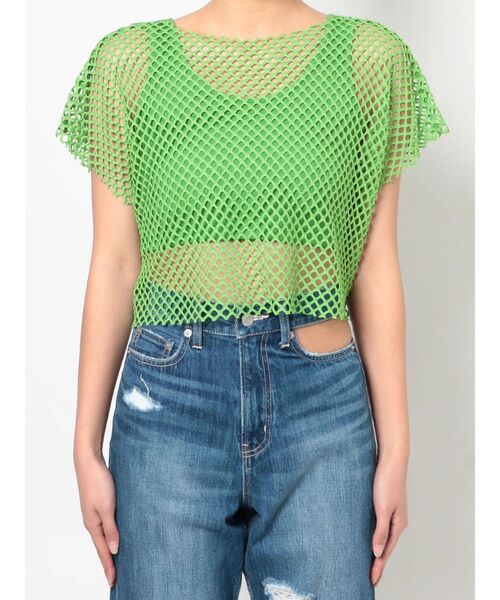 EVRIS（エヴリス）の「メッシュショートトップス（Tシャツ/カットソー・レディース・ブラック/オレンジ/ホワイト/グリーン・FREE）」の17枚目の写真