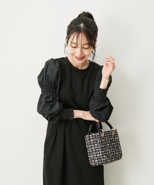 VIS（ビス）の「【2WAY】ツイード＆フェイクレザースクエアショルダーバッグ（ショルダーバッグ・レディース・ブラック/その他/ピンク・FREE）」の12枚目の写真