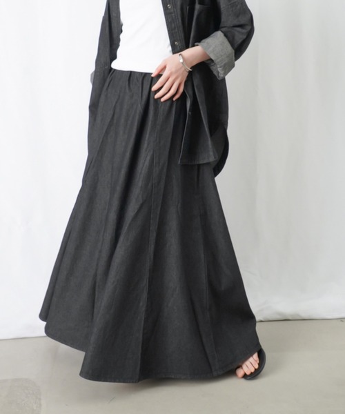 LUCA/LADY LUCK LUCA(ルカ/レディラックルカ)の「LC/LLL デニムマーメイドスカート / デニムフレアスカート(デニムスカート・レディース・インディゴブルー/ブラック・FREE)」の3枚目の写真