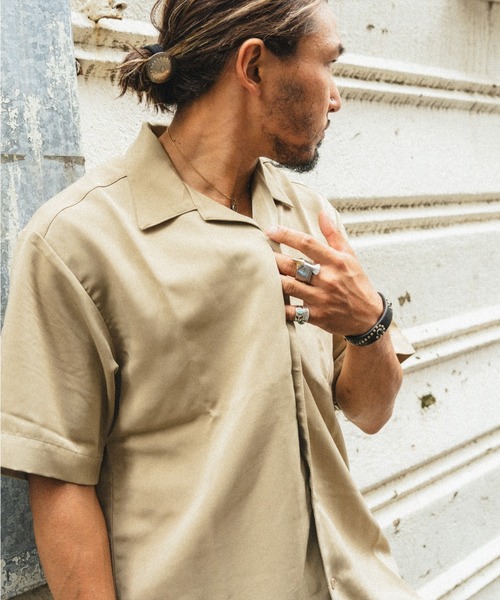 BIG MIKE(ビッグマイク)の「BIG MIKE ビックマイク/ airy open collar ss shirt 半袖オープンカラーシャツ 102325530(シャツ/ブラウス・メンズ・ブルー系その他/ブラック/サンドベージュ・X-LARGE/MEDIUM/LARGE/XX-LARGE)」の17枚目の写真