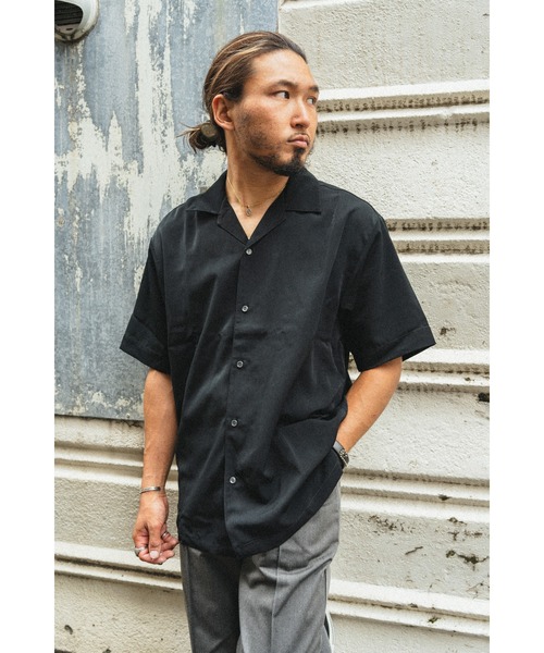 BIG MIKE(ビッグマイク)の「BIG MIKE ビックマイク/ airy open collar ss shirt 半袖オープンカラーシャツ 102325530(シャツ/ブラウス・メンズ・ブルー系その他/ブラック/サンドベージュ・X-LARGE/MEDIUM/LARGE/XX-LARGE)」の16枚目の写真