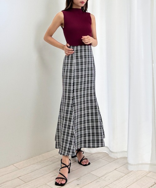 INGNI（イング）の「スリットボタンノースリニット（ニット/セーター・レディース・ボルドー/グレー系その他/ブラック/アイボリー系3/オフホワイト・M）」の7枚目の写真