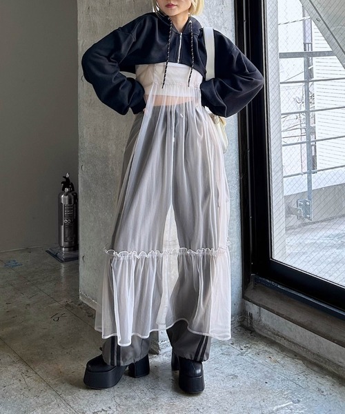 PAGEBOY（ページボーイ）の「ティアードチュールワンピース（ワンピース・レディース・ブラック/グレー系その他/ネイビー・FREE）」の3枚目の写真