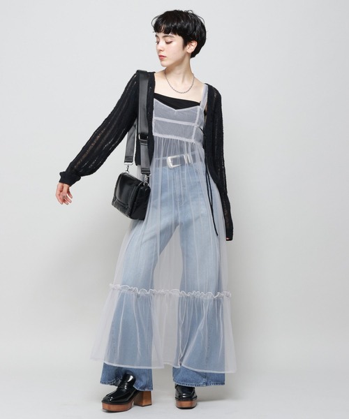 PAGEBOY（ページボーイ）の「ティアードチュールワンピース（ワンピース・レディース・ブラック/グレー系その他/ネイビー・FREE）」の6枚目の写真