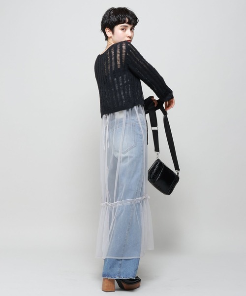 PAGEBOY（ページボーイ）の「ティアードチュールワンピース（ワンピース・レディース・ブラック/グレー系その他/ネイビー・FREE）」の8枚目の写真