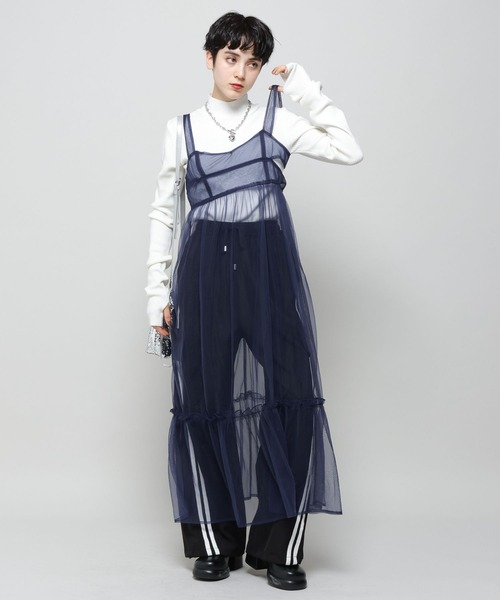 PAGEBOY（ページボーイ）の「ティアードチュールワンピース（ワンピース・レディース・ブラック/グレー系その他/ネイビー・FREE）」の11枚目の写真