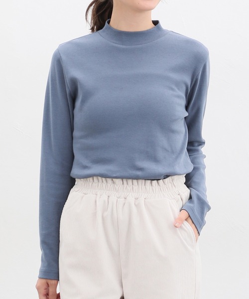 Honeys（ハニーズ）の「オーガニックハイネックＴシャツ（Tシャツ/カットソー・レディース・ピンク/モカ/ブラック/ブルー系その他/アイボリー/レッド/グリーン・L/LL/S/M/3L）」の6枚目の写真