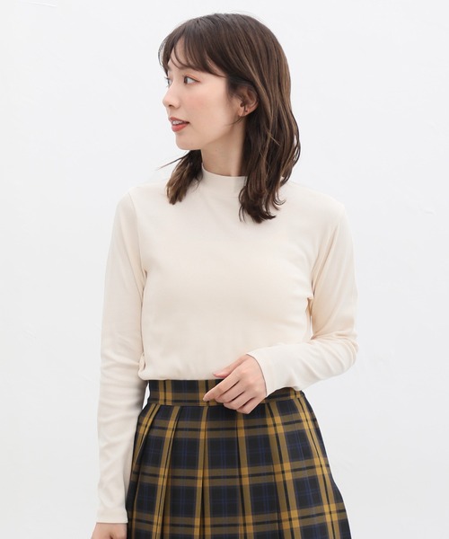 Honeys（ハニーズ）の「オーガニックハイネックＴシャツ（Tシャツ/カットソー・レディース・ピンク/モカ/ブラック/ブルー系その他/アイボリー/レッド/グリーン・L/LL/S/M/3L）」の9枚目の写真