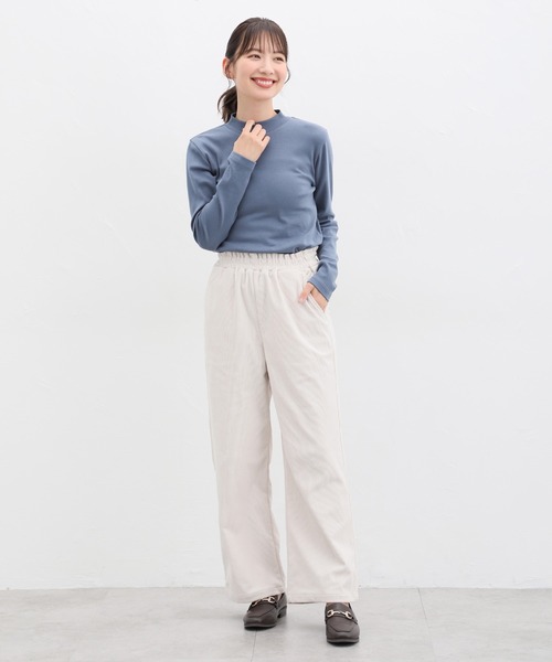 Honeys（ハニーズ）の「オーガニックハイネックＴシャツ（Tシャツ/カットソー・レディース・ピンク/モカ/ブラック/ブルー系その他/アイボリー/レッド/グリーン・L/LL/S/M/3L）」の12枚目の写真