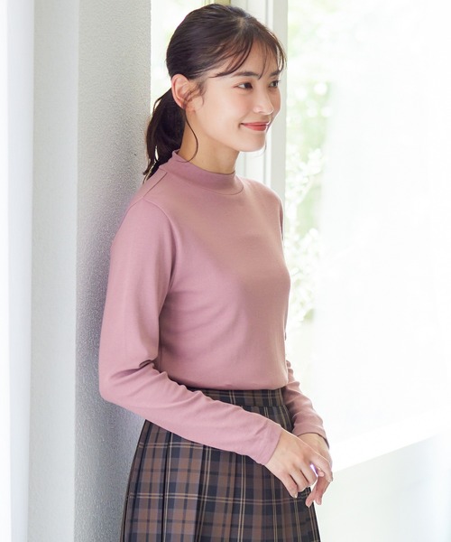 Honeys（ハニーズ）の「オーガニックハイネックＴシャツ（Tシャツ/カットソー・レディース・ピンク/モカ/ブラック/ブルー系その他/アイボリー/レッド/グリーン・L/LL/S/M/3L）」の15枚目の写真