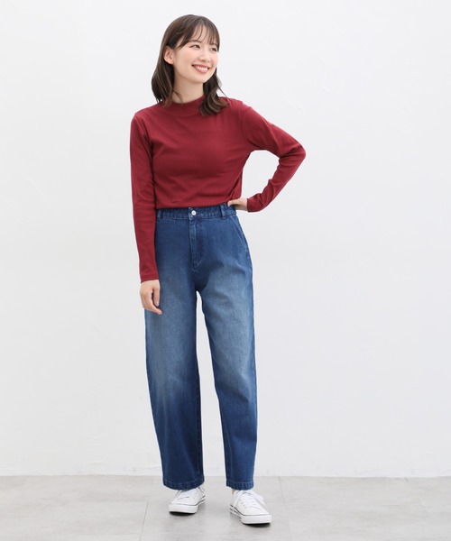 Honeys（ハニーズ）の「オーガニックハイネックＴシャツ（Tシャツ/カットソー・レディース・ピンク/モカ/ブラック/ブルー系その他/アイボリー/レッド/グリーン・L/LL/S/M/3L）」の16枚目の写真