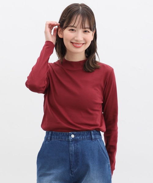 Honeys（ハニーズ）の「オーガニックハイネックＴシャツ（Tシャツ/カットソー・レディース・ピンク/モカ/ブラック/ブルー系その他/アイボリー/レッド/グリーン・L/LL/S/M/3L）」の17枚目の写真