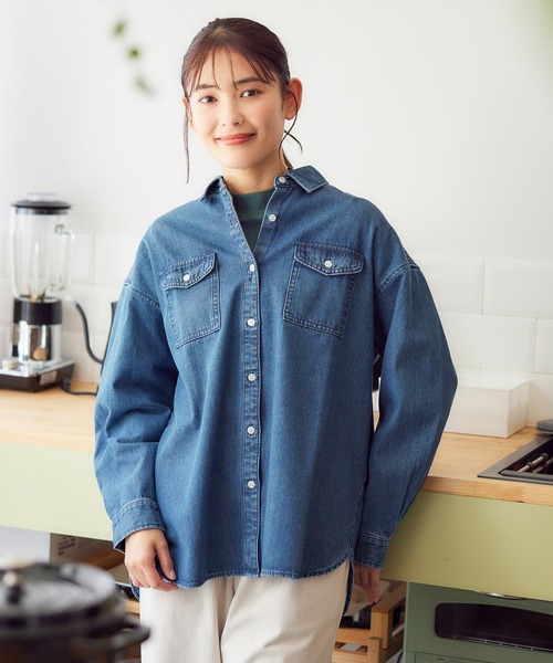 Honeys（ハニーズ）の「オーガニックハイネックＴシャツ（Tシャツ/カットソー・レディース・ピンク/モカ/ブラック/ブルー系その他/アイボリー/レッド/グリーン・L/LL/S/M/3L）」の19枚目の写真