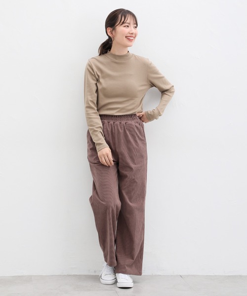 Honeys（ハニーズ）の「オーガニックハイネックＴシャツ（Tシャツ/カットソー・レディース・ピンク/モカ/ブラック/ブルー系その他/アイボリー/レッド/グリーン・L/LL/S/M/3L）」の21枚目の写真