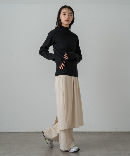 earthy（アーシー）の「サムズアップニット（ニット/セーター・レディース・ベージュ/オフホワイト/サックスブルー/ブラック・FREE）」の13枚目の写真