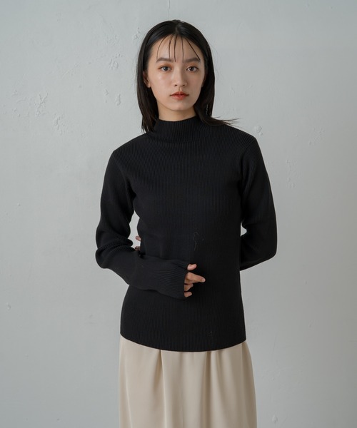 earthy（アーシー）の「サムズアップニット（ニット/セーター・レディース・ベージュ/オフホワイト/サックスブルー/ブラック・FREE）」の15枚目の写真