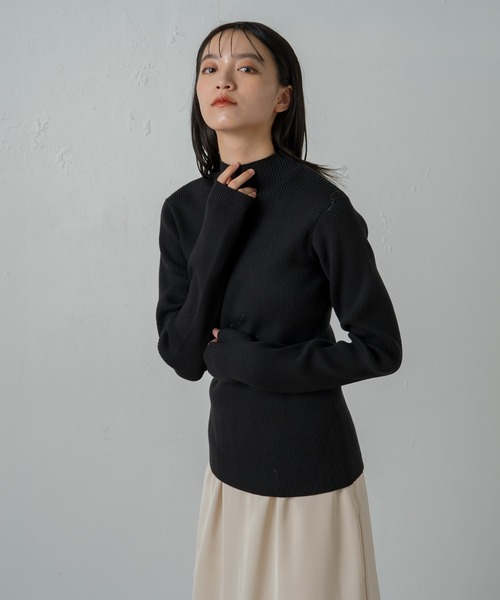 earthy（アーシー）の「サムズアップニット（ニット/セーター・レディース・ベージュ/オフホワイト/サックスブルー/ブラック・FREE）」の16枚目の写真