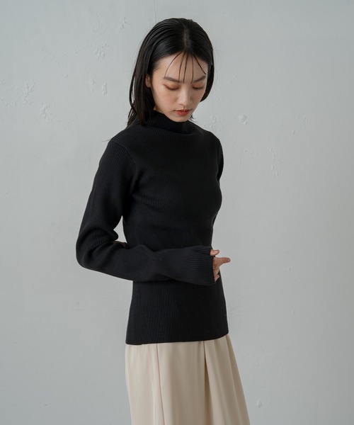 earthy（アーシー）の「サムズアップニット（ニット/セーター・レディース・ベージュ/オフホワイト/サックスブルー/ブラック・FREE）」の18枚目の写真