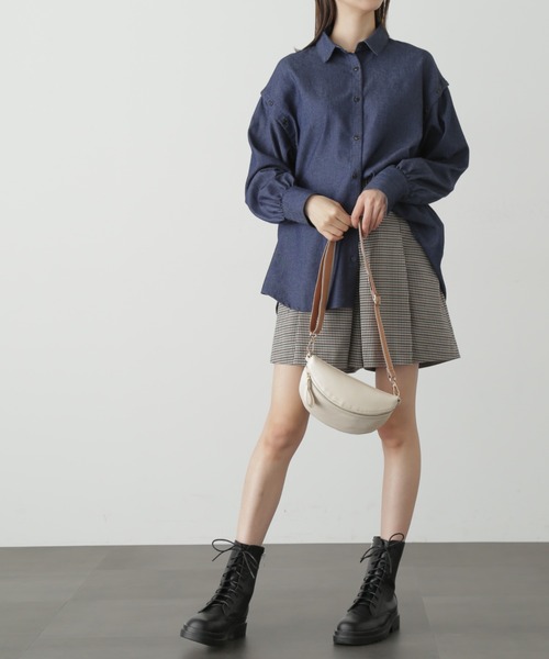 FREE'S MART（フリーズマート）の「◆アームスリットアソートシャツ（シャツ/ブラウス・レディース・ネイビー/ブラウン系その他/ブルー系その他・SMALL/MEDIUM）」の6枚目の写真