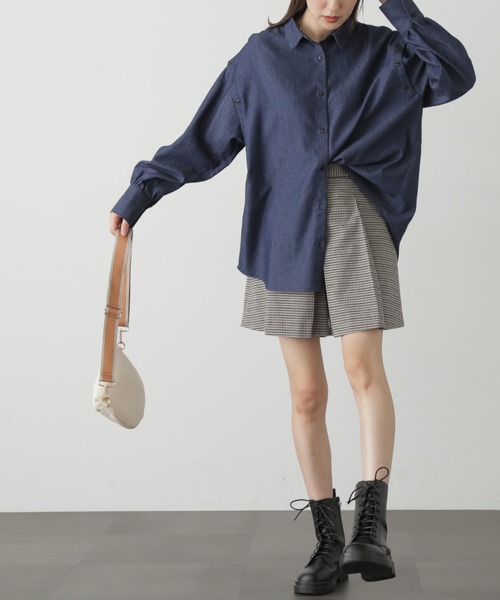 FREE'S MART（フリーズマート）の「◆アームスリットアソートシャツ（シャツ/ブラウス・レディース・ネイビー/ブラウン系その他/ブルー系その他・SMALL/MEDIUM）」の7枚目の写真