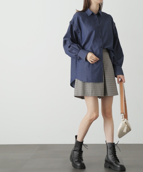 FREE'S MART（フリーズマート）の「◆アームスリットアソートシャツ（シャツ/ブラウス・レディース・ネイビー/ブラウン系その他/ブルー系その他・SMALL/MEDIUM）」の9枚目の写真