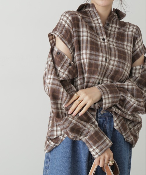 FREE'S MART（フリーズマート）の「◆アームスリットアソートシャツ（シャツ/ブラウス・レディース・ネイビー/ブラウン系その他/ブルー系その他・SMALL/MEDIUM）」の17枚目の写真