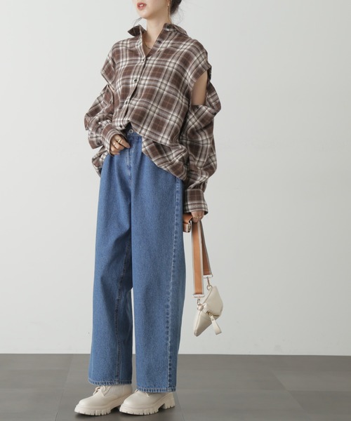 FREE'S MART（フリーズマート）の「◆アームスリットアソートシャツ（シャツ/ブラウス・レディース・ネイビー/ブラウン系その他/ブルー系その他・SMALL/MEDIUM）」の20枚目の写真