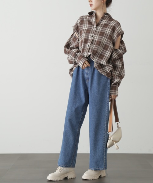 FREE'S MART（フリーズマート）の「◆アームスリットアソートシャツ（シャツ/ブラウス・レディース・ネイビー/ブラウン系その他/ブルー系その他・SMALL/MEDIUM）」の21枚目の写真