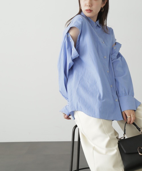 FREE'S MART（フリーズマート）の「◆アームスリットアソートシャツ（シャツ/ブラウス・レディース・ネイビー/ブラウン系その他/ブルー系その他・SMALL/MEDIUM）」の12枚目の写真