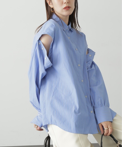 FREE'S MART（フリーズマート）の「◆アームスリットアソートシャツ（シャツ/ブラウス・レディース・ネイビー/ブラウン系その他/ブルー系その他・SMALL/MEDIUM）」の10枚目の写真