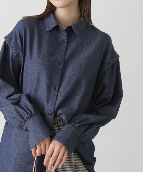 FREE'S MART（フリーズマート）の「◆アームスリットアソートシャツ（シャツ/ブラウス・レディース・ネイビー/ブラウン系その他/ブルー系その他・SMALL/MEDIUM）」の5枚目の写真