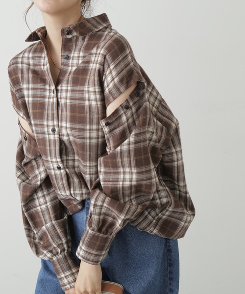 FREE'S MART（フリーズマート）の「◆アームスリットアソートシャツ（シャツ/ブラウス・レディース・ネイビー/ブラウン系その他/ブルー系その他・SMALL/MEDIUM）」の18枚目の写真