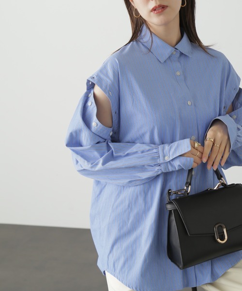 FREE'S MART（フリーズマート）の「◆アームスリットアソートシャツ（シャツ/ブラウス・レディース・ネイビー/ブラウン系その他/ブルー系その他・SMALL/MEDIUM）」の11枚目の写真