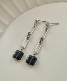 【Le scale】ワンポイントカラー×チェーンピアス