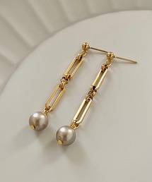 【Le scale】ワンポイントカラー×チェーンピアス