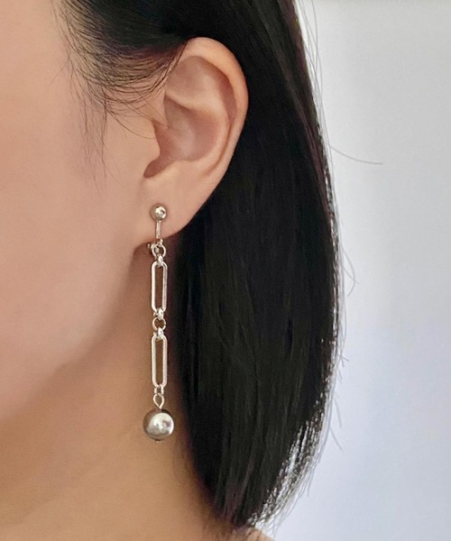 CERCA(チェルカ)の「【Le scale】ワンポイントカラー×チェーンピアス(ピアス(両耳用)・レディース・パープル系/ゴールド系/ネイビー系/シルバー系/グリーン系/ブラウン系/レッド系/グレー系・FREE)」の15枚目の写真