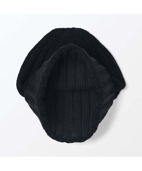 無印良品（ムジルシリョウヒン）の「チクチクをおさえた　リブ編み　ワッチ（ニットキャップ/ビーニー・レディース・ベージュ系1/グレー/ダークブラウン系/スモーキーグリーン系/イエロー系2/ブラック/レッド・55-59cm）」の8枚目の写真