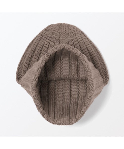 無印良品（ムジルシリョウヒン）の「チクチクをおさえた　リブ編み　ワッチ（ニットキャップ/ビーニー・レディース・ベージュ系1/グレー/ダークブラウン系/スモーキーグリーン系/イエロー系2/ブラック/レッド・55-59cm）」の20枚目の写真