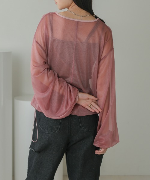 Bab(バブ)の「シアードロストトップス(Tシャツ/カットソー・レディース・サックスブルー/ホワイト系その他/ピンク・FREE)」の7枚目の写真