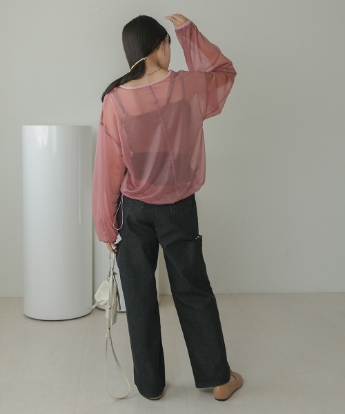 Bab(バブ)の「シアードロストトップス(Tシャツ/カットソー・レディース・サックスブルー/ホワイト系その他/ピンク・FREE)」の8枚目の写真