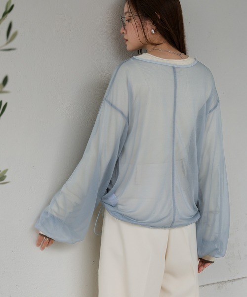 Bab(バブ)の「シアードロストトップス(Tシャツ/カットソー・レディース・サックスブルー/ホワイト系その他/ピンク・FREE)」の20枚目の写真