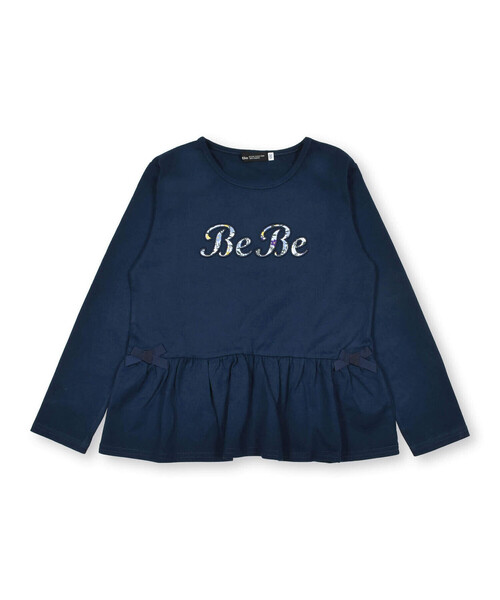 BeBe（ベベ）の「ロゴパッチ刺繍Tシャツ(80~150cm)（Tシャツ/カットソー・キッズ・パープル/ネイビー・100cm/120cm/110cm/90cm/130cm/150cm/140cm）」の6枚目の写真