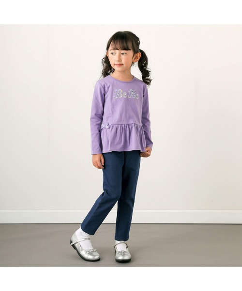 BeBe（ベベ）の「ロゴパッチ刺繍Tシャツ(80~150cm)（Tシャツ/カットソー・キッズ・パープル/ネイビー・100cm/120cm/110cm/90cm/130cm/150cm/140cm）」の22枚目の写真