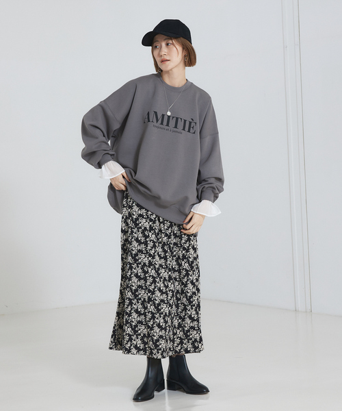 abahouse mavie(アバハウスマヴィ)の「ベロア&プリントマーメイドスカート(スカート・レディース・ダークオレンジ/チャコールグレー/ブラック/ブラウン・フリー)」の16枚目の写真