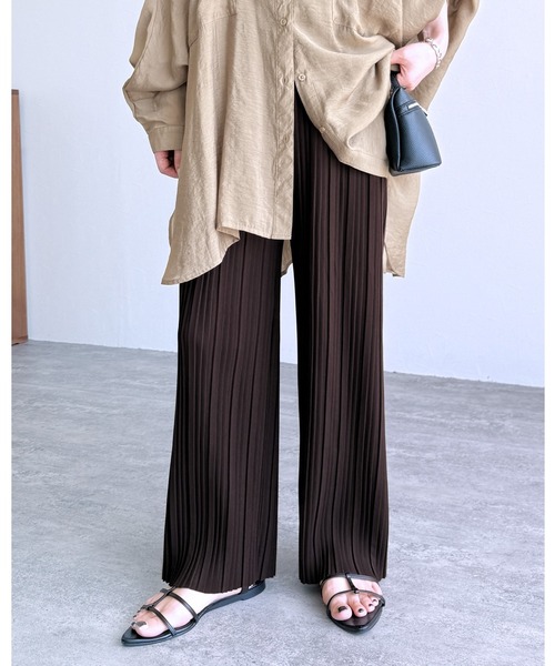 レレレさん プリーツパンツ 深海色 reca やみつきパンツ レディース ボトムス プリーツパンツ