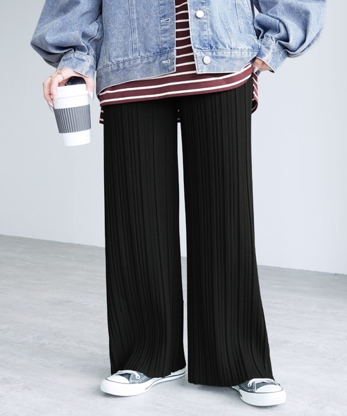 セミワイドプリーツテーラードスカート BRN Mサイズ セミワイドプリーツテーラードスカート BRN Mサイズ