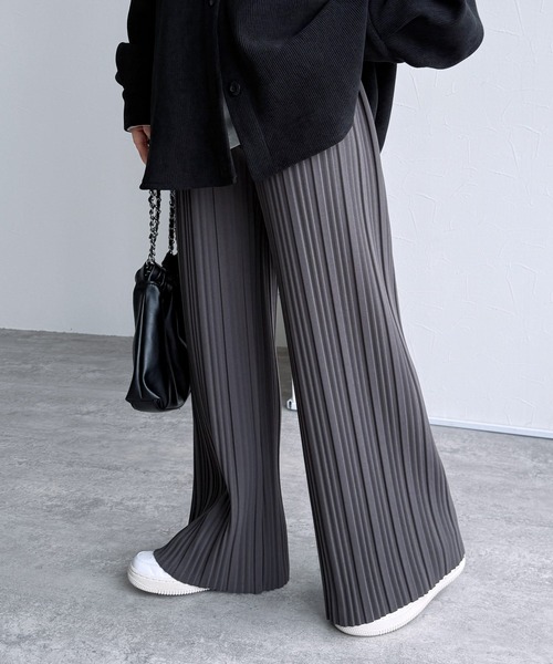 迷わず着れる！大人のセミワイドプリーツパンツ（その他パンツ）｜reca